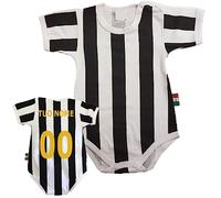 BrolloGroup Body Bianco Nero Manica Corta Abbigliamento Calcio | Tifosi Bianco Neri Ascoli Udine Juventini | Bodi Neonato Personalizzabile 100% Made in Italy PS 32764-BS