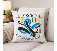 BrolloGroup Cuscino Calcio Scudetto Inter-Nazionale Campioni D'Italia 2025/2026 21 Scudetti Seconda Stella 38x38 cm PS 10746-INT01