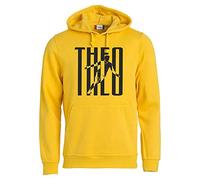 BrolloGroup Felpa con Cappuccio Theo H. Felpe Tifosi Milanisti Felpa con Cappuccio Personalizzata Logo Nome e Numero PS 32714-001 (Giallo, M)