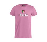BrolloGroup T-Shirt Italia Personalizzabile con Il Tuo Nome e Numero Maglietta in Cotone Bambino Uomo Maniche Corte Azzurri PS 18080 (Rosa)