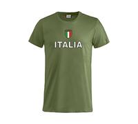 Brollogroup T-Shirt Italia Personalizzabile con Il Tuo Nome e Numero Maglietta in Cotone Bambino Uomo Maniche Corte Azzurri PS 18080 (Verde Militare)