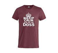 Brollogroup T-Shirt Keep Calm Sta su De Doss Uomo Bambino Magliette Simpatiche PS 27431-A010 (L, Bordeaux)
