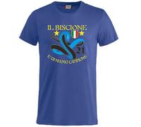 BrolloGroup T-Shirt Scudetto Internazionale Il Biscione e' di Nuovo Campione Maglietta Campioni d'Italia 2025/2026 Seconda Stella 21 Scudetti Calcio Serie A PS 27431-INT-02