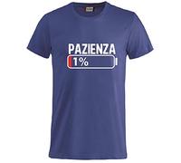 BrolloGroup T-Shirt Uomo Pazienza 1% Magliette Simpatiche PS 27431-A001 (Cobalto, 4XL)
