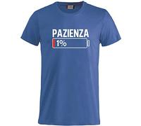 BrolloGroup T-Shirt Uomo Pazienza 1% Magliette Simpatiche PS 27431-A001 (Royal, L)