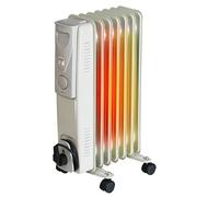 BROLLUX Termosifone a olio elettrico 1500W Radiatore a olio Riscaldatore elettrico 7 elementi Radiatore elettrico mobile Stufa elettrica Termostato Riscaldatore a olio