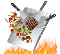 Brolteja Piastra per barbecue Plancha,40 x 30 cm, Piastra per barbecue a gas e carbone,4,0 mm in acciaio inox massiccio,piastra con spatola per barbecue,Adatta Per Cucina All'Aperto