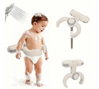 Brolteja Supporto Doccia Bambini In Piedi,Supporto Pieghevole per Vasca da Bagno,montaggio a parete, senza fori, Altezze Regolabili per 6-36 Mesi, Stand Da Viaggio per Doccia per Bambini