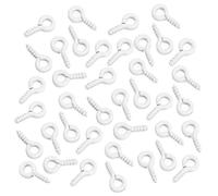 BroLuka Set di 100 anelli a vite per gioielli, occhielli 5 x 10 mm in metallo cromato per la creazione fai da te e il tempo libero creativo (bianco)