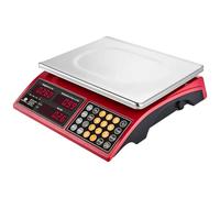 BROMECH Bilancia per la determinazione dei prezzi, digitale, ricaricabile, peso commerciale per alimenti, carne, frutta, verdura, con doppio display grande, funzione di cambio e 5 Direct Plus inclusi