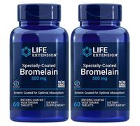 Bromelina 500Mg 2X60 Caps Life Extension Proteasi Ananas E Calcio