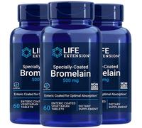 Bromelina 500Mg 3X60 Caps Life Extension Proteasi Ananas E Calcio