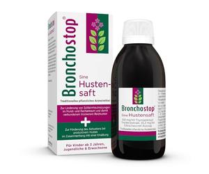 Bronchostop Sciroppo per la tosse Sine | una buona scelta per la tosse | 200 ml | allevia lo stimolo della tosse e favorisce l'espettorazione | vegetale, privo di etanolo e vegano | adatto a partire