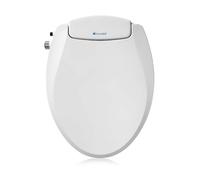 Brondell Sedile WC bidet non elettrico, adatto per WC rotondi, bianco, sistema a doppio ugello, temperatura dell'acqua ambiente, bidet di facile installazione