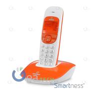 BRONDI NICE TELEFONO CORDLESS VOLUME REGOLABILE DISPLAY GRANDE BIANCO ARANCIONE