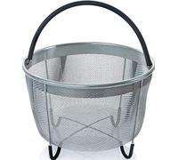 BRONG Cottura a Vapore Pentola a Pressione Inox 6QT Instant Pot con Manico per Carne e Cestello Uova