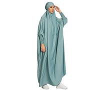 BRONG Vestito da Donna Musulmano da Preghiera Vestiti Abaya Donna Abiti Hijab per Le Donne Musulmane Manica Lunga Ampia Pregare Niqab Tappeto Vestiario Verde