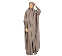 BRONG Vestito da Donna Musulmano da Preghiera Vestiti Abaya Donna Abiti Hijab per Le Donne Musulmane Manica Lunga Ampia Pregare Niqab Tappeto Vestiario Cachi
