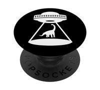 Brontosaurus Abduction Alien Spaceship Space - Dinosauro Dino PopSockets PopGrip Adesivo