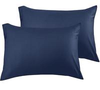Bronwen Mathews® Federe in microfibra spazzolata, 2 pezzi, 50 x 75 cm, non stirare, morbido, traspirante, resistente alle rughe e allo scolorimento (federe standard, blu navy)