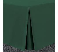 Bronwen Mathews , Lenzuolo con mantovana plissettata, per letto matrimoniale, colore verde bottiglia, in morbida microfibra spazzolata, non necessita di stiratura (matrimoniale, verde bottiglia)