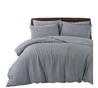 Bronwen Mathews Set copripiumino king size, in microfibra morbida e traspirante, con 2 federe, facile da pulire, senza pieghe, set di biancheria da letto king size, colore grigio, set di biancheria da