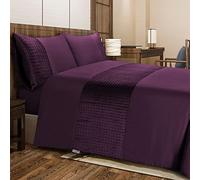 Bronwen Mathews Set copripiumino king size, in morbida microfibra, trapuntato, con fascia in velluto quadrato e 2 federe, facile da pulire, senza pieghe, set di biancheria da letto king size, 3 pezzi