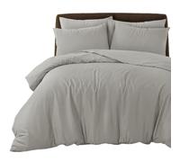 Bronwen Mathews Set copripiumino per letto matrimoniale, in lino, per letto matrimoniale, 3 pezzi (copripiumino + 2 federe), in microfibra traspirante, senza pieghe, resistente agli strappi e agli