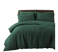 Bronwen Mathews Set copripiumino per letto matrimoniale, in morbida microfibra, con 2 federe, facile da pulire, senza pieghe, set di 3 pezzi (verde bottiglia, set copripiumino matrimoniale)