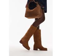 Bronx - Ky-ley - Stivali al ginocchio stile western in camoscio slavato color caramello-Marrone 40