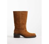 Bronx Ky-ley stivali morbidi al ginocchio in suede oliato color caramello-Marrone 39