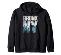 Bronx NYC New York City Skyline Illustration Graphic Design Felpa con Cappuccio