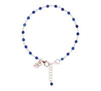 Bronzallure Bracciale Rosario Donna placcato Oro 18k - Bracciale Rosario con Agata Blu - Gioielli Made in Italy - Braccialetto Idea Regalo Compleanni, Anniversari, Festa Donna, Festa Mamma