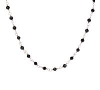 Bronzallure Collana Donna Rosario placcata Oro 18k - Collana con Spinelli Neri - Gioielli Made in Italy - Idea Regalo Compleanni, Anniversari, Festa Donna, Festa Mamma