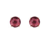 BRONZALLURE Orecchini Donna placcati Oro 18k - Orecchini a Bottoni Anallergici con Pietra Prisma Gem Bordeaux - Gioielli Made in Italy - Idea Regalo Compleanni, Anniversari, Festa Donna, Festa Mamma