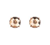 BRONZALLURE Orecchini Donna placcati Oro 18k - Orecchini a Bottoni Anallergici con Pietra Prisma Gem Champagne - Gioielli Made in Italy - Idea Regalo Compleanni, Anniversari, Festa Donna, Festa Mamma
