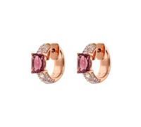 BRONZALLURE Orecchini Donna placcati Oro 18k - Orecchini a Cerchio Anallergici con Pavé di Cubic Zirconia Bordeaux - Gioielli Made in Italy - Idea per Compleanni, Anniversari, Festa Donna, Festa Mamma