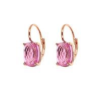 BRONZALLURE Orecchini Donna placcati Oro 18k - Orecchini Pendenti Anallergici con Pietre Prisma Gem Rosa - Gioielli Made in Italy - Idea Regalo Compleanni, Anniversari, Festa Donna, Festa Mamma