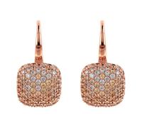 BRONZALLURE Orecchini Donna placcati Oro 18k - Orecchini Pendenti Quadrati Anallergici con Pavé di Cubic Zirconia - Gioielli Made in Italy - Regalo Compleanni, Anniversari, Festa Donna, Festa Mamma