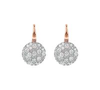 BRONZALLURE Orecchini Donna placcati Oro 18k - Orecchini Pendenti Tondi Anallergici con Pavé di Cubic Zirconia - Gioielli Made in Italy - Idea Regalo Compleanni, Anniversari, Festa Donna, Festa Mamma