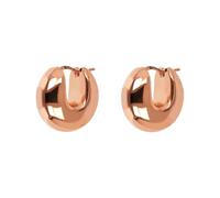BRONZALLURE Orecchini Donna placcati Oro Rosa 18k - Orecchini a Cerchio Bombati Lucidi Anallergici - Gioielli Made in Italy - Idea Regalo Compleanni, Anniversari, Festa Donna, Festa Mamma