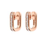 BRONZALLURE Orecchini Donna placcati Oro Rosa 18k - Orecchini Quadrati Anallergici con Cubic Zirconia - Gioielli Made in Italy - Idea Regalo Compleanni, Anniversari, Festa Donna, Festa Mamma