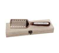 BRONZE GRATTUGIA LEGNO GRATTA E VINCI FELICITA' 24 CM CON SCATOLA WOOD BOX BOMBONIERA IDEA REGALO