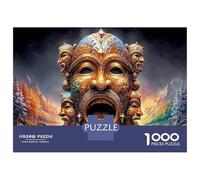 Bronze Ware 1000 Pezzi Puzzle Classico dell'Arte della Maschera Tribale Set per Amanti della Famiglia Sviluppo Cognitivo Allenamento della Concentrazione Attività Casa 52x38cm/1000pezzi