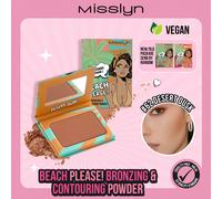 Bronzer e Cipria Contouring "Dai alla Spiaggia una Possibilità!", Bronzer opaco, texture morbida e pigmentata, con specchio, per il contouring del viso, lunga durata, leggero, fluido e sfumabile, per