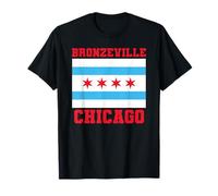 Bronzeville Chicago Illinois Flag 773 312 Piatto Fondo Pizza Maglietta