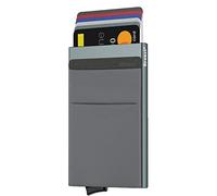 Bronzi® Porta carte Uomo Slim Donna - Portafoglio Porta Carte Di Credito Protezione RFID - Portacarte Mini Portatessere tascabile smart schermato (Grigio)