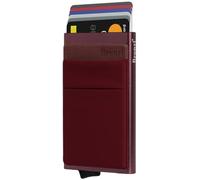 Bronzi® Portafoglio Porta badge Uomo Donna Slim Porta Carte Credito - Protezione RFID - Mini Portatessere tascabile smart (Rosso Vino)