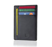 Bronzi Portafoglio Uomo Donna Piccolo Sottile Slim Elegante Blocco RFID Nero