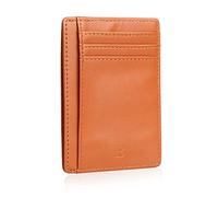 Bronzi Portafoglio Uomo Piccolo Sottile Slim Elegante - Blocco RFID - Marrone Pelle Alta Qualità - Mini Porta Tessere, Documenti, Carte Di Credito